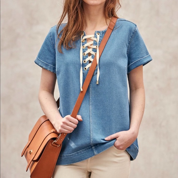 Sezane Tops - Sézane Gigi blouse top shirt denim 38 US 6